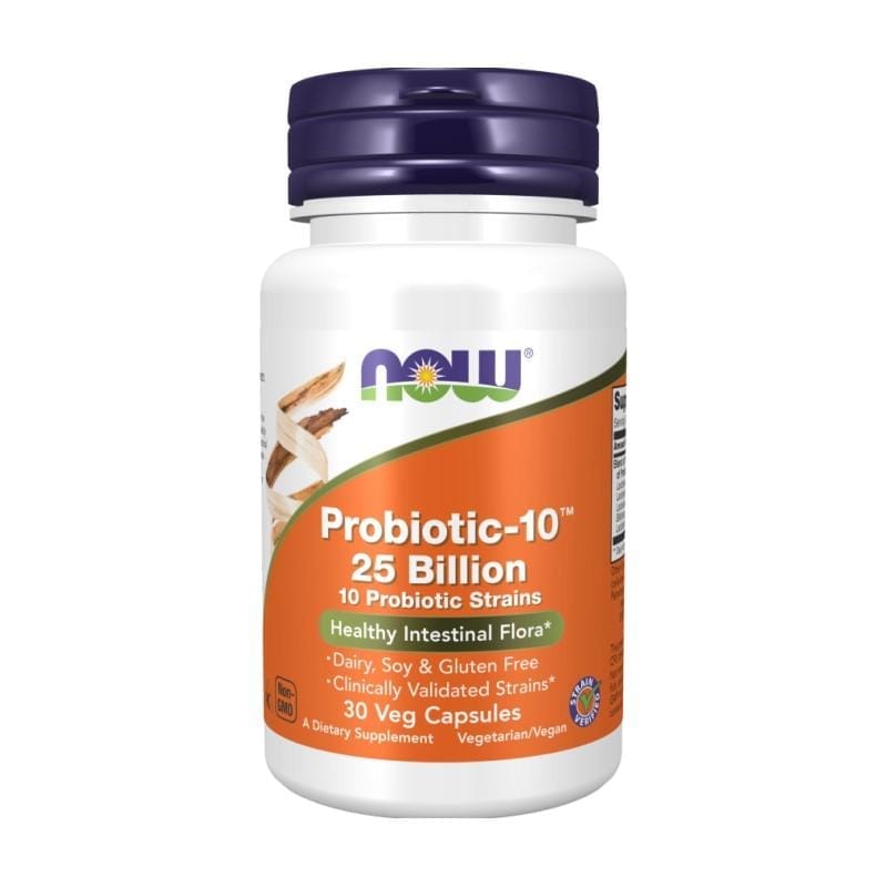 Probiotica-10 met 25 miljard nuttige bacteriën NOW, 160 mg (30 capsules)