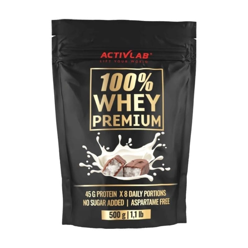 100% Whey Premium eiwitten met chocolade- en kokossmaak Activlab (500 g)