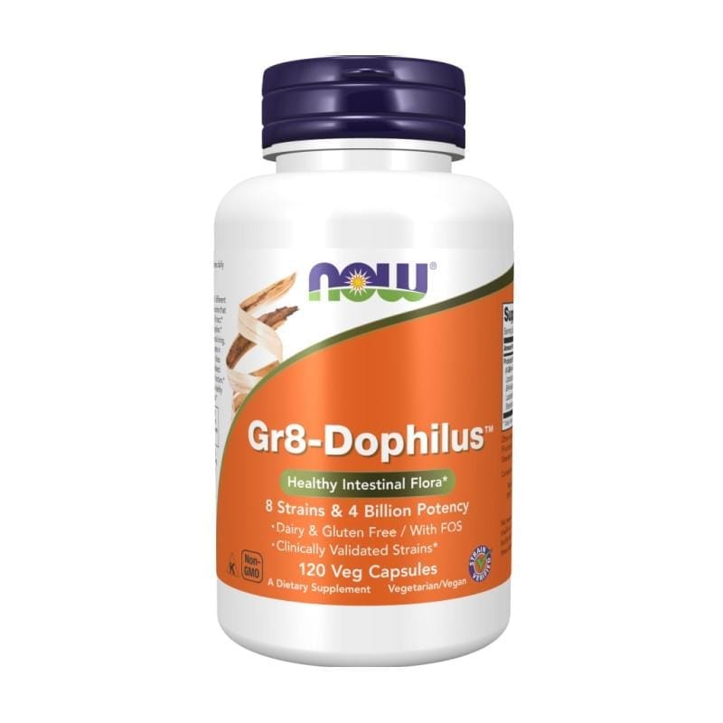 Gr8-Dophilus voor een evenwichtige darmflora NOW (60 capsules)