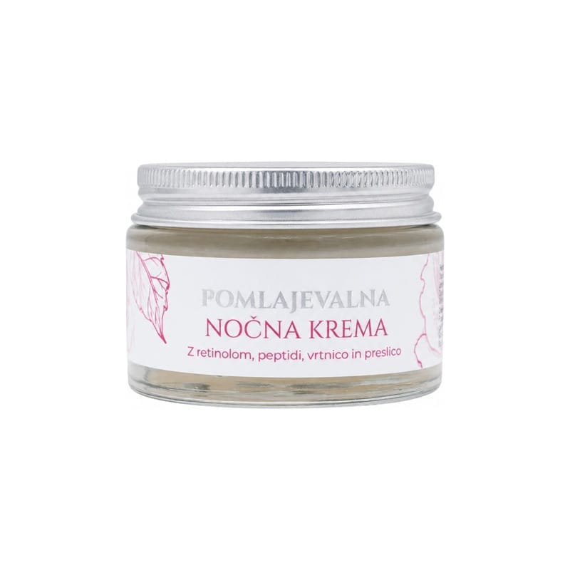 Verjongende nachtcrème voor het gezicht met roos Cvetka (50 ml)