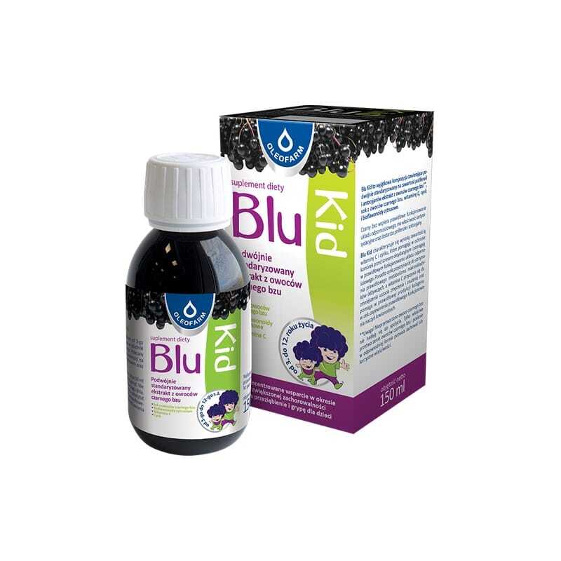 Blu Kid – zwarte vlierbes met vitamine C en zink Oleofarm (150 ml)