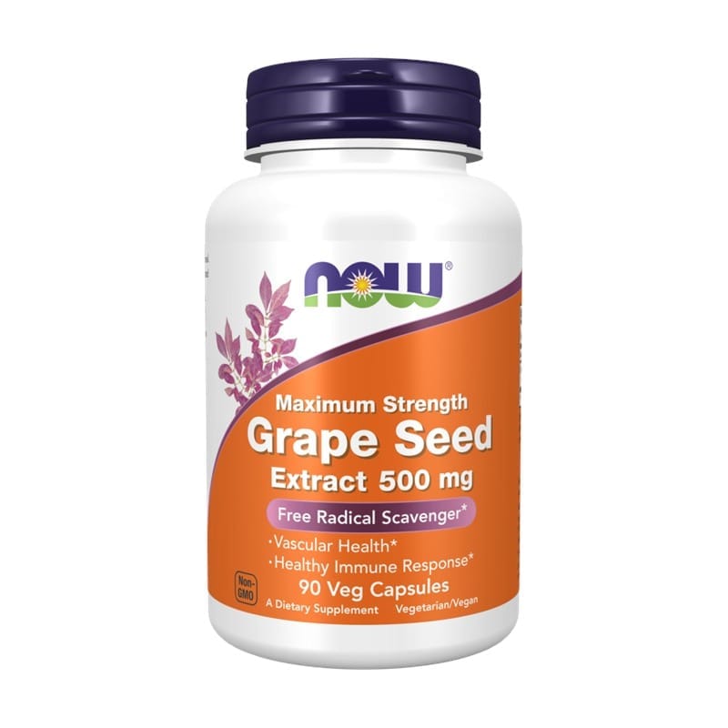 Druivenpitextract NOW, 500 mg (90 capsules)