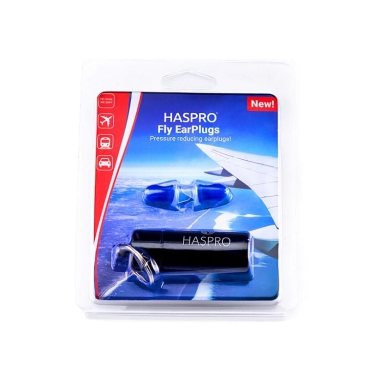 Oordopjes voor vliegreizen – blauw, van silicone Fly Haspro (1 paar)