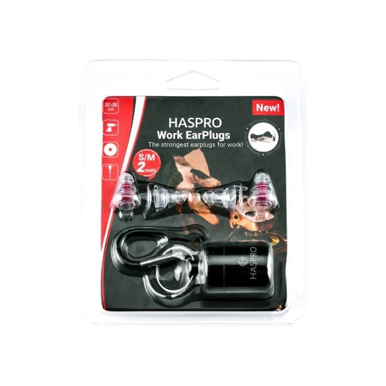 Oordopjes voor het werk – transparant, van silicone Work Haspro (2 paar, S/M)