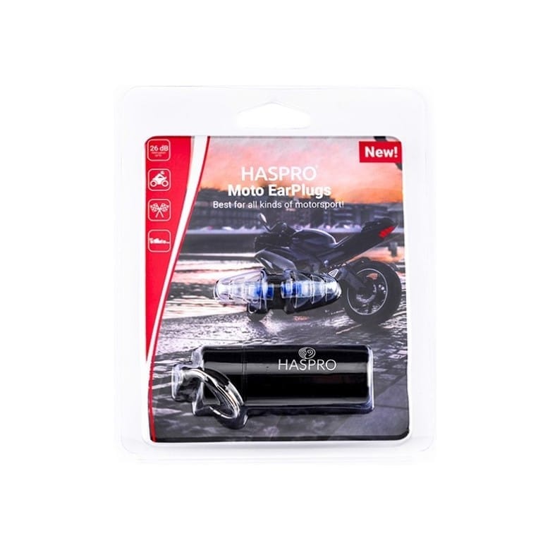 Oordopjes voor motorrijders – transparant, van silicone Moto Haspro (1 paar)