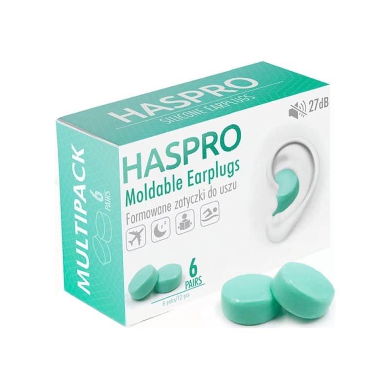 Siliconen oordopjes Mold6 - mintkleur Haspro (12 stuks)