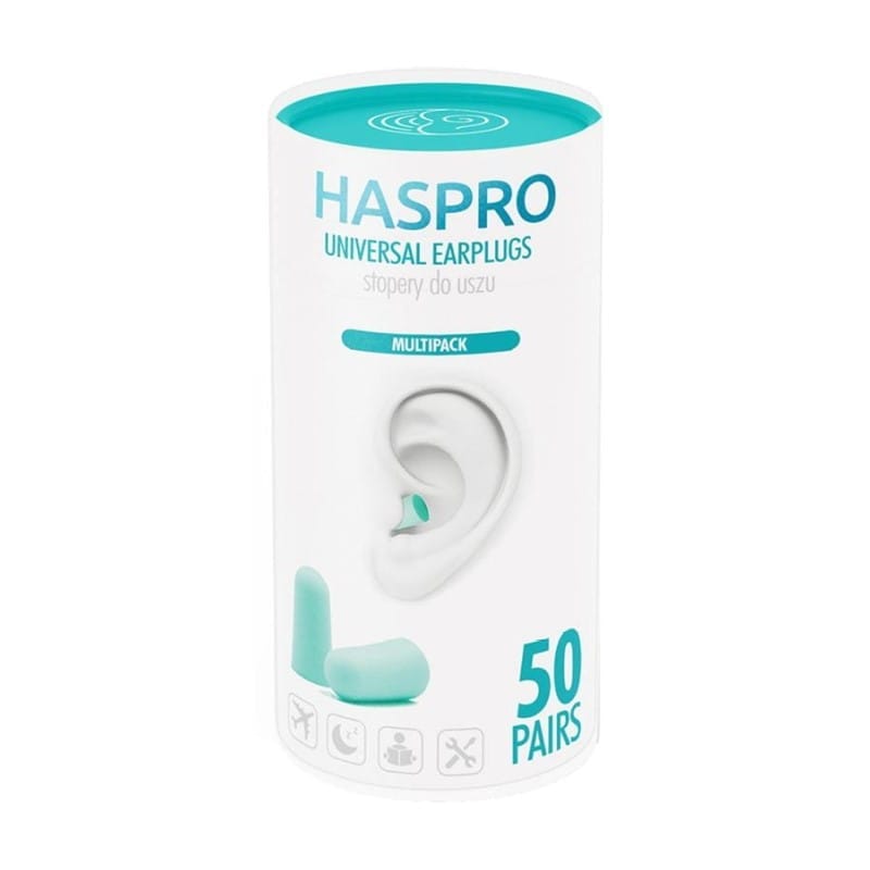 Schuim oordopjes Tube50 - mintgroen, Haspro (100 stuks)