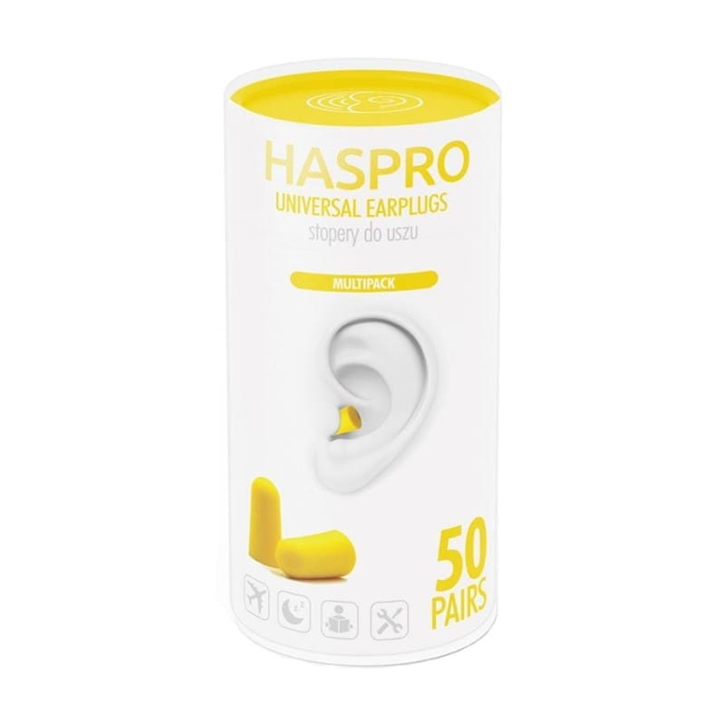 Schuimoordopjes Tube50 - geel, Haspro (100 stuks)